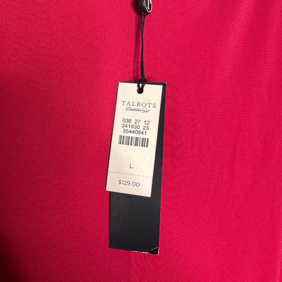 NWT Talbots Red Short Sleeve Cinched Waist Dress Sz Large! - Picture 2 of 6